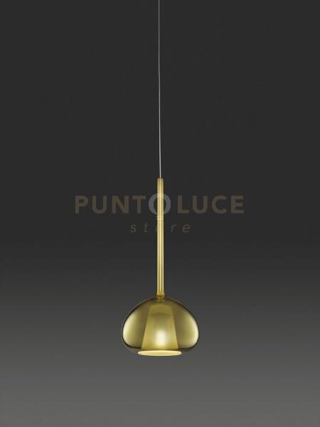 Beba sospensione 1 luce attacco g9 vetro oro d.20cm rosone bianco