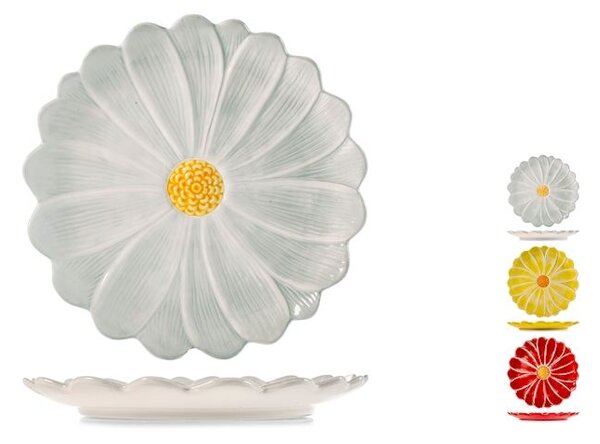 Set 6 piatti coupe Fiore in ceramica decorata cm 26
