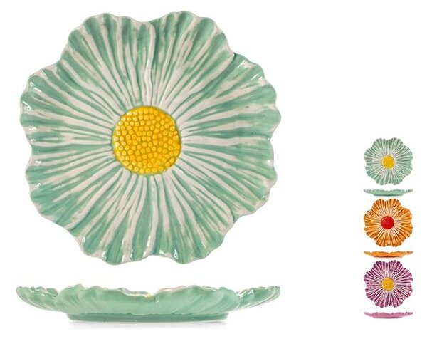 Set 6 piatti Fiore in ceramica decorata cm 26