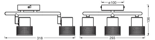 OSRAM Faretto da soffitto CORK SPIRAL bianco 3 faretto GU10LED 927 dimmerabile SPIRAL,, Bianco / Opale, Soggiorno / Sala da pranzo, Metallo