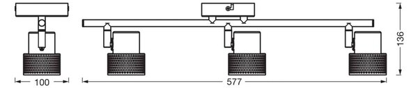 OSRAM Faretto da soffitto CORK, bianco, 3 faretto, GU10-LED, 927, dimmerabile, Bianco / Opale, Soggiorno / Sala da pranzo, Metallo