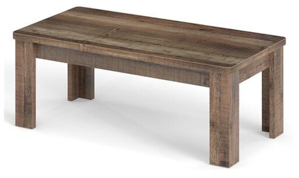 Costway Tavolino da salotto con effetto legno e struttura robusta, Tavolino rettangolare con piano per soggiorno studio e ufficio