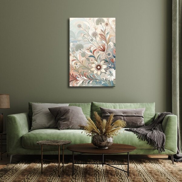 Quadro su tela – Fiori eleganti con linee sottili