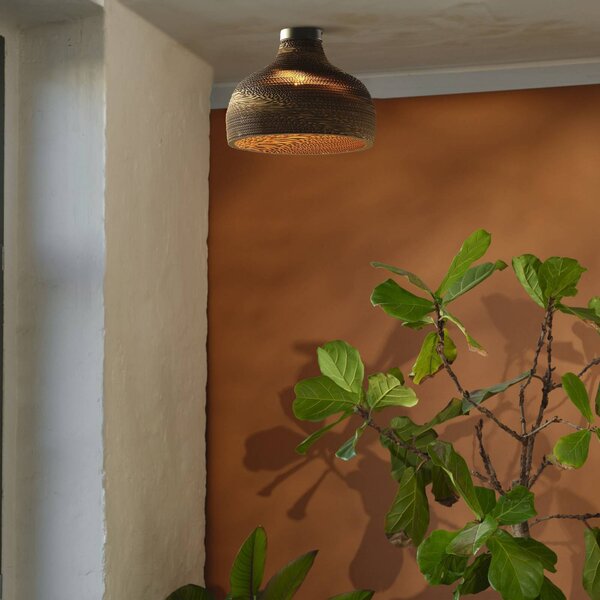 OSRAM Plafoniera soffitto HAT, dimmerabile, Marrone / Ruggine, Soggiorno / Sala da pranzo, Carta / Lunolit / Lunopal, Plafoniera