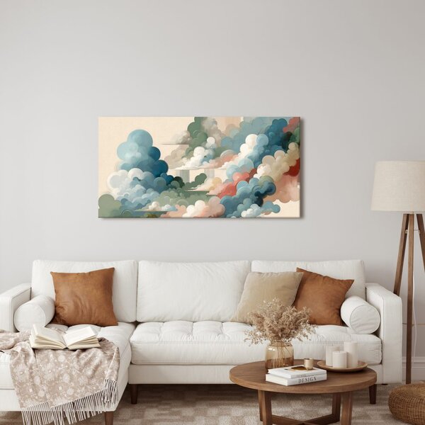 Quadro su tela – Nuvole in tonalità pastello