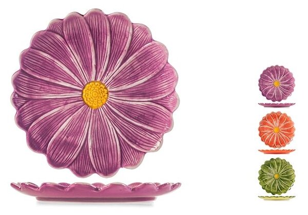 Set 6 piatti coupe Fiore in ceramica decorata cm 23