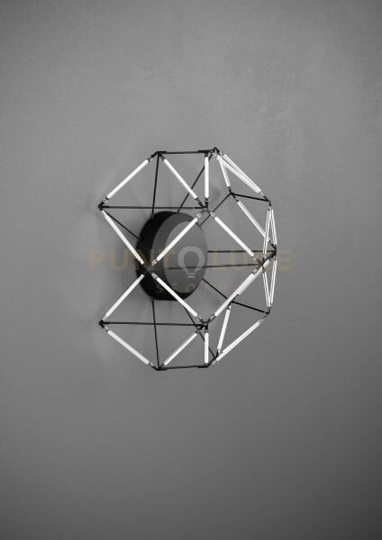 Euclide applique a parete nero a led 2700k 1963lm 29w l.36,5cm