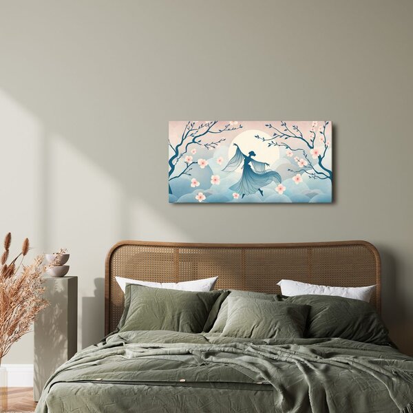 Quadro su tela – Sagoma di ballerina tra i ciliegi in fiore