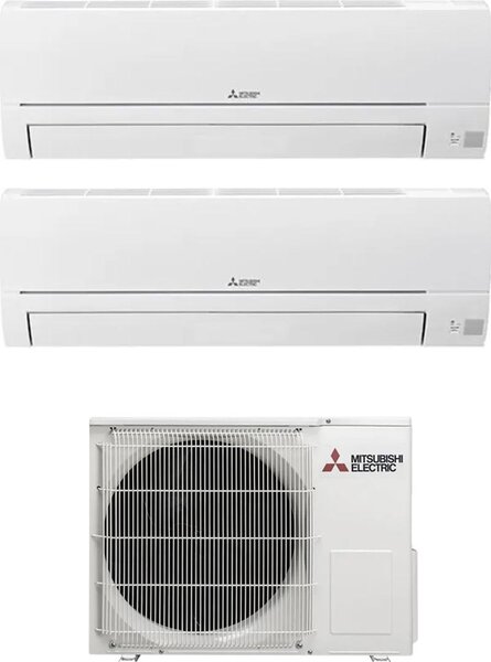 MITSUBISHI Climatizzatore Dual Split Inverter 9000 + 9000 Btu /h Condizionatore con Pompa di Calore Classe A++/A+ Deumidificatore Gas R32 (Unit In