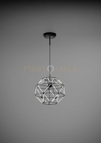 Euclide lampadario sospeso 35cm a led 3000k 3273lm 44w colore nero