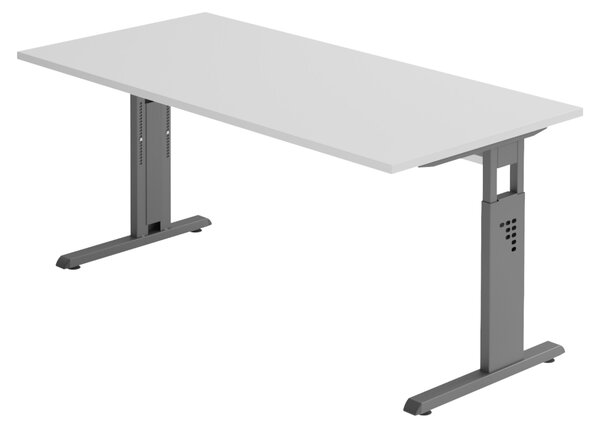 Bümö Scrivania Serie-O - Dimensioni: 160 x 80 cm, struttura: grafite, decorazione: grigio