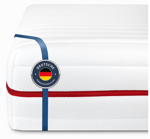 Materasso BMM Klassik 19 XXL - materasso ergonomico in schiuma a freddo a 7 zone, H4, altezza 19 cm, rivestimento Premium V2 a doppio strato, 200x200 cm