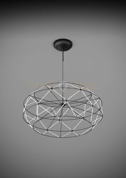 Euclide lampadario sospeso 92cm a led 2700k 7130lm 92w colore nero