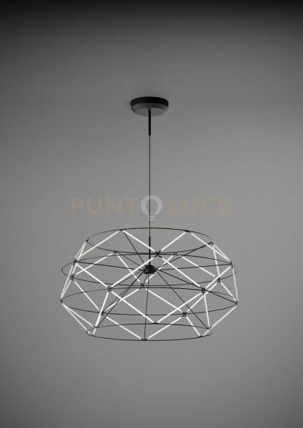 Euclide lampadario sospeso 70cm a led 2700k 4805lm 62w colore nero