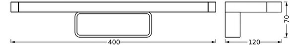 OSRAM Applique da parete ORBIS DISC BAR, Nero, Bagno, Alluminio, Moderno, Applique