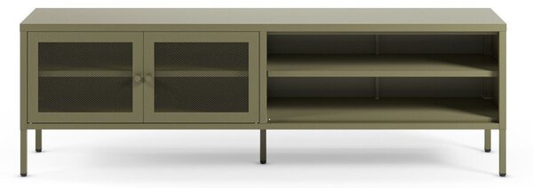 Mobile TV verde in metallo 160x50x35 cm Fayna – Marckeric
