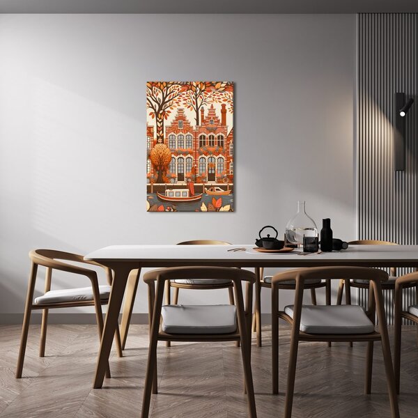 Quadro su tela – Case olandesi in autunno