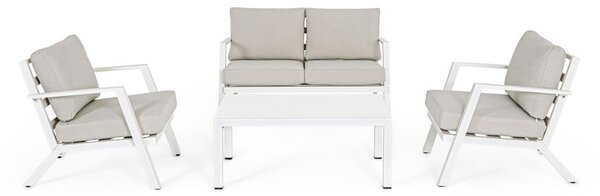 Set di mobili da giardino bianco in alluminio per 4 persone Harley – Bizzotto