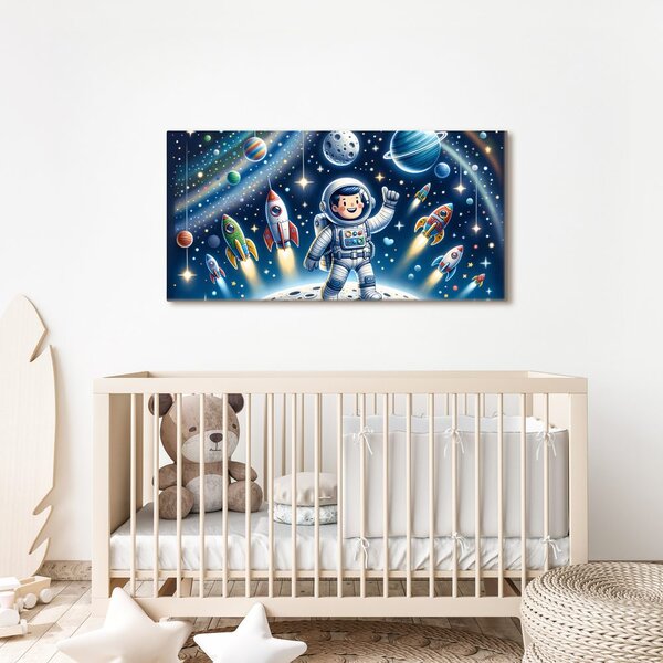 Quadro su tela – Avventura galattica per un piccolo eroe