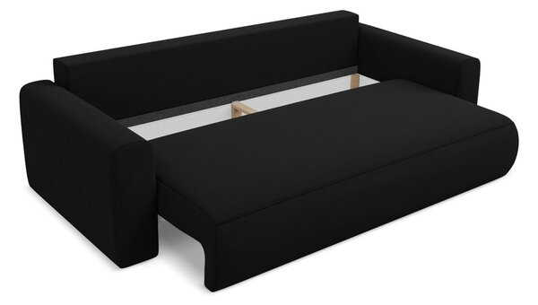 Divano nero allungabile/con contenitore con rivestimento in velluto 238 cm Kapua – Makamii