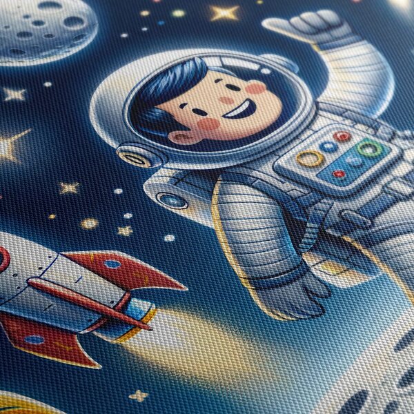 Quadro su tela – Avventura galattica per un piccolo eroe