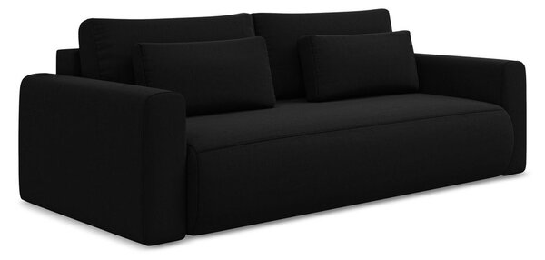 Divano nero allungabile/con contenitore con rivestimento in velluto 238 cm Kapua – Makamii