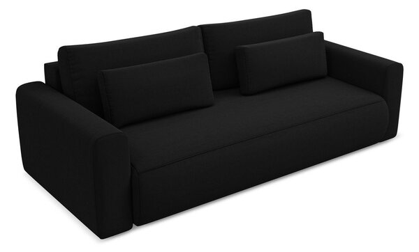 Divano nero allungabile/con contenitore con rivestimento in velluto 238 cm Kapua – Makamii