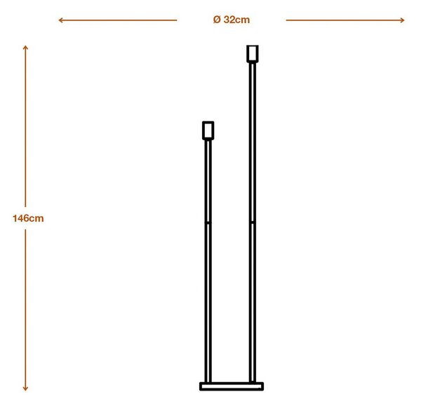 OSRAM Lampada da terra DECOR STICK, Alluminio / Grigio / Zincato, Soggiorno / Sala da pranzo, Metallo, Moderno, Lampada da terra