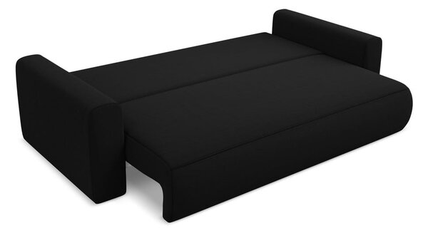 Divano nero allungabile/con contenitore con rivestimento in velluto 238 cm Kapua – Makamii