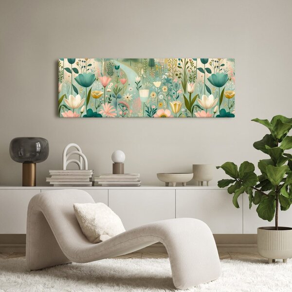 Quadro su tela – Prato in fiore nella valle silenziosa