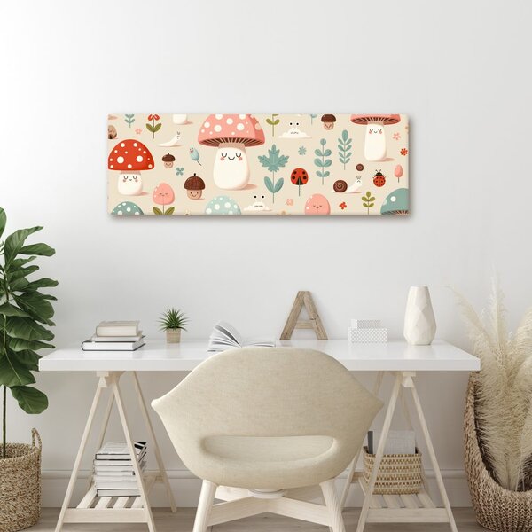 Quadro su tela – Foresta colorata e fiorellini