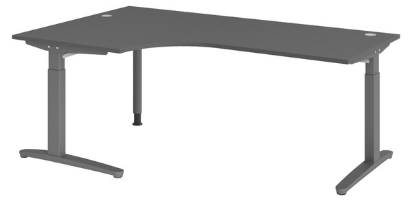 Bümö Scrivania Serie-XB - Decorazione: grafite, struttura: grafite, dimensioni: scrivania angolare 200 x 120 cm