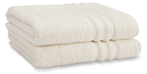 Set di asciugamani tipo terry color crema in cotone 2 pz 90x140 cm Zero Twist – Catherine Lansfield