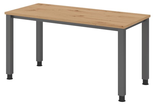 Scrivania bümö Serie-Q (Mini) - Decorazione: rovere nodoso, struttura: grafite, dimensioni: 140 x 67,2 cm