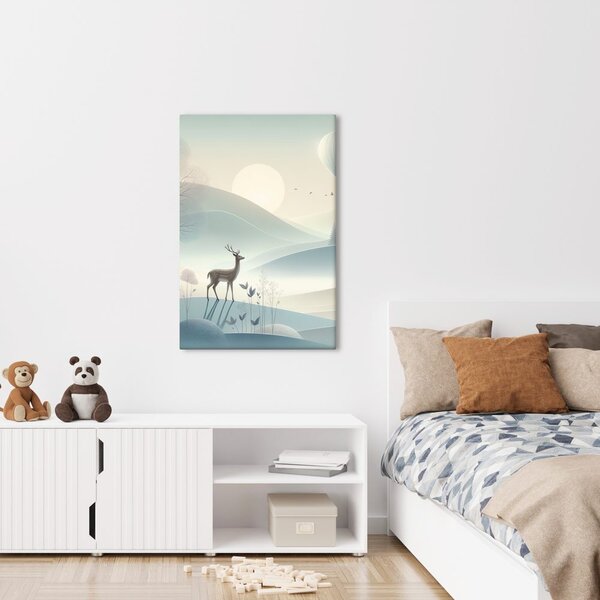 Quadro su tela – Nebbia del mattino e pace nella valle del bosco