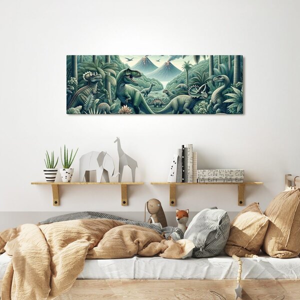 Quadro su tela – Mondo selvaggio dei dinosauri