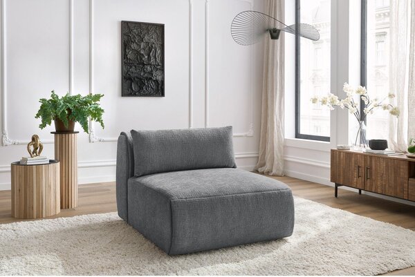 Poltrona grigia con rivestimento in ciniglia Jeanne – Bobochic Paris