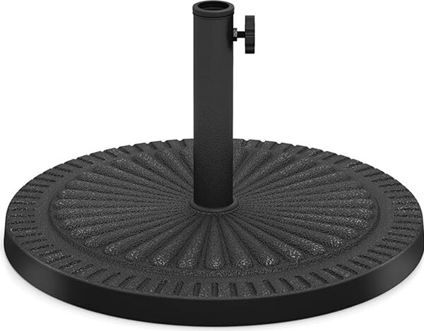 Supporto per ombrellone, base rotonda in resina per aste da 38/48 mm di diametro, supporto resistente alle intemperie con motivo decorativo per giardino e balcone