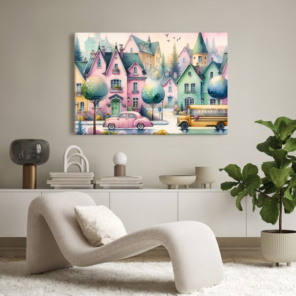 Quadro su tela – Vicoli magici della città pastello