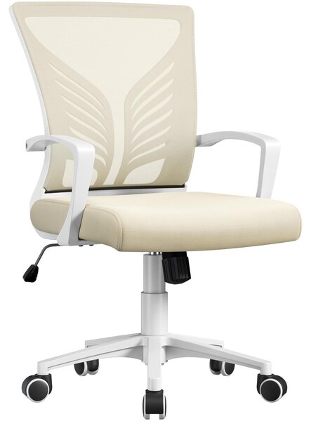 Sedia da ufficio ergonomica - Schienale ergonomico - Rete traspirante - Altezza regolabile - Beige