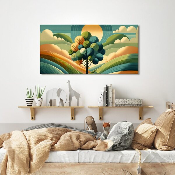 Quadro su tela – Albero della vita e sole in armonia