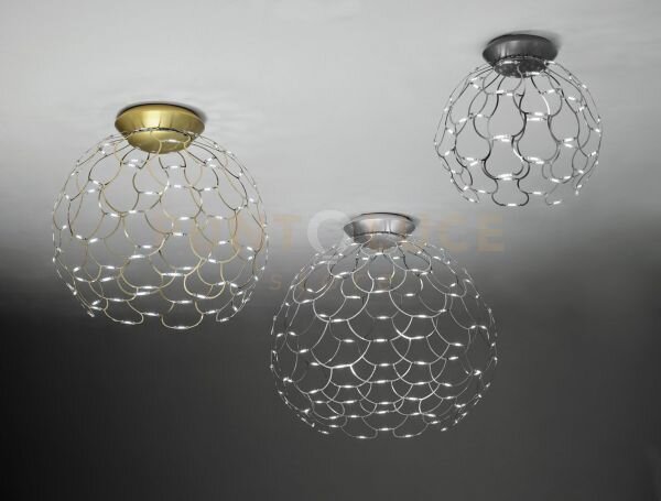 Lamoi lampada da soffitto media cromo a led 3000k 8928lm 72w d.60cm