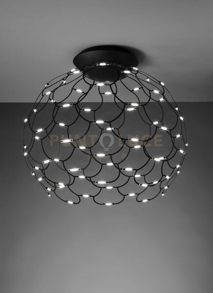 Lamoi lampada da soffitto media nero a led 2700k 8035lm 72w d.60cm