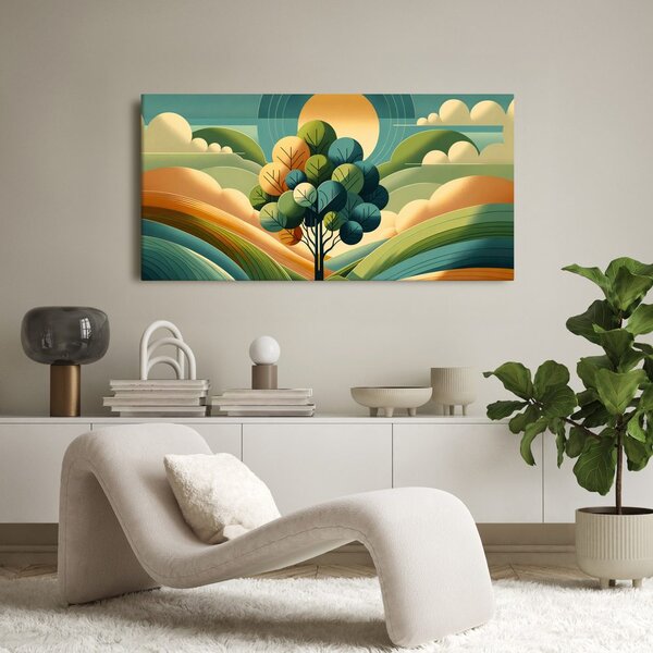 Quadro su tela – Albero della vita e sole in armonia