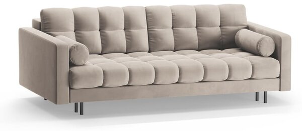 Divano beige allungabile/con contenitore con rivestimento in velluto 222 cm Bali – Cosmopolitan Design