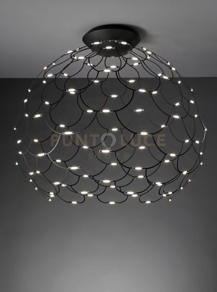 Lamoi lampada da soffitto grande nero a led 2700k 9939lm 99w d.80cm