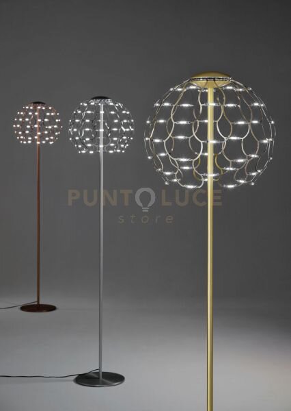 Lamoi lampada da terra cromo a led 2700k 5468lm 49w dimmerabile h.1