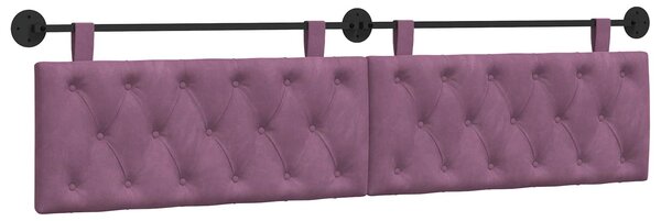 Testiera sospesa Con luce LED Viola Velluto