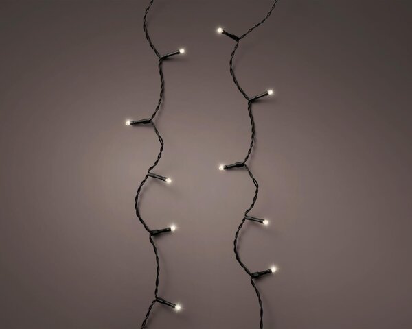 Kaemingk Lumineo Durawise Catena luminosa Basic 96 LED bianco caldo per esterni 7,1 m alimentata a batteria nera