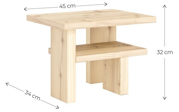 Tavolino in pino massiccio 34x45 cm Japan – Karup Design